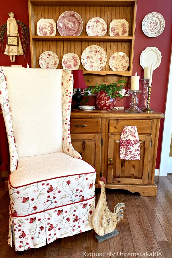Cottage Style Floral Upholstered Dining Chair in the kitchen