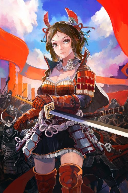 Gilang Andrian alchemaniac deviantart illustrations fantasy science fiction anime Samurai girl