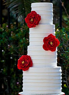 Tortas de Boda Blanco y Rojo, parte 3