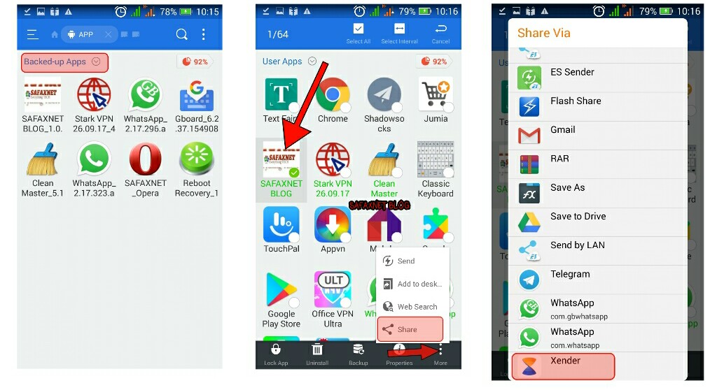 how to locate apk files of  apps on android