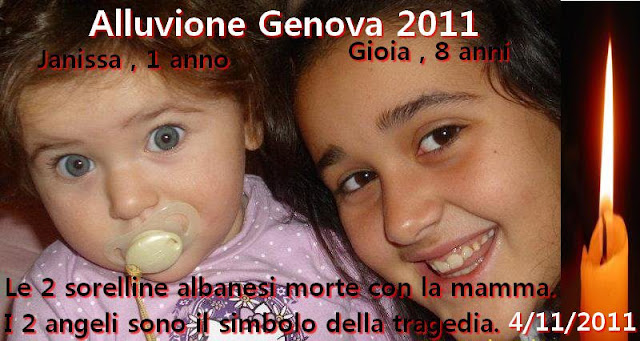 Alluvione Genova 2011, aperto conto corrente per aiutare il padre di Gioia e Janissa