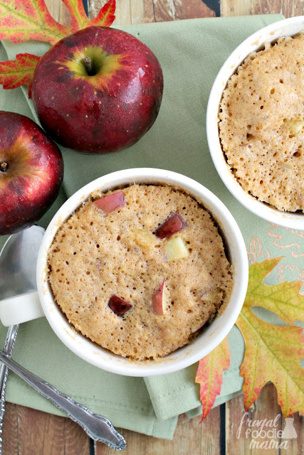 Brimming with chunks of fresh apple & warm chai spices, these Apple Chai Mug Cakes for Two are ready in less than 10 minutes.