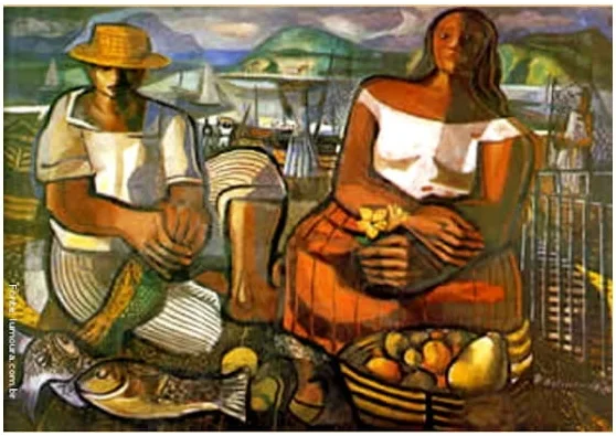 Pescadores (1951), óleo sobre tela de Di Cavalcanti