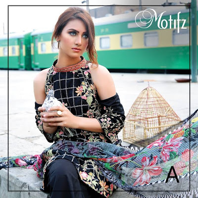 Motifz embroidered chiffon women Eid dresses 2016