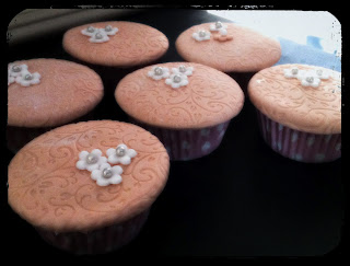 Birthday cupcakes with embossed pattern