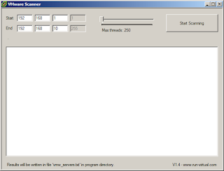 VMware Scanner Initial Screen