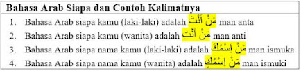 Bahasa Arab Siapa dan Contoh Kalimatnya