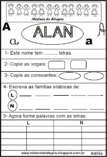 Brincando com o nome Alan