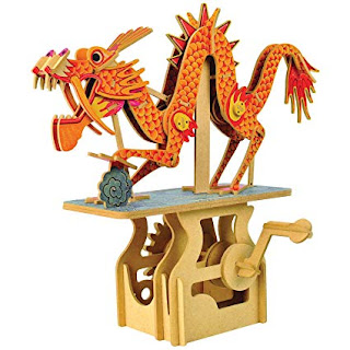 3D Wooden Puzzle Moving Model Kit DIY Mechanical Moving Dragon On The Cloud Puzzle Toy