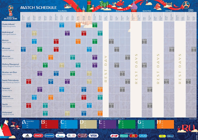 2018 FIFA World Cup Russia match schedule