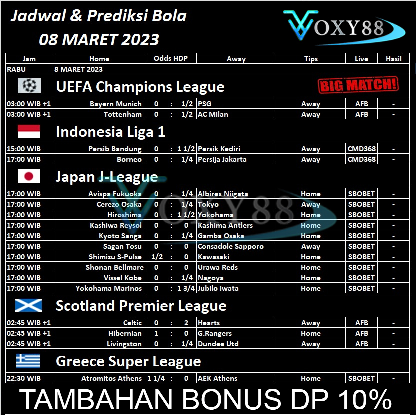 Jadwal bola hari ini