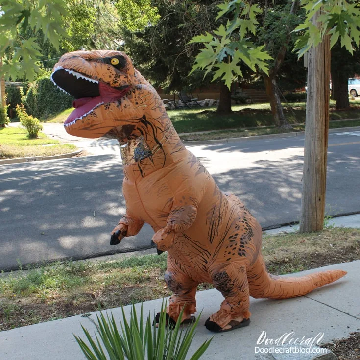 Inflatable T-Rex tyrannosaurus rex Halloween costume store bought hilarious costume.