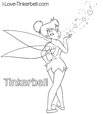 Free Cartoon Coloring Pages on Coloring Pages   Valentine Kiss Tinkerbell    Disney Coloring Pages