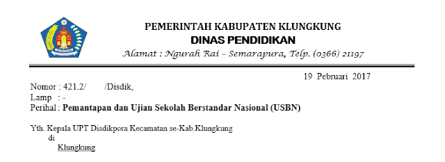 Jadwal Pemantapan USBN Kabupaten Klungkung Tahun 2018