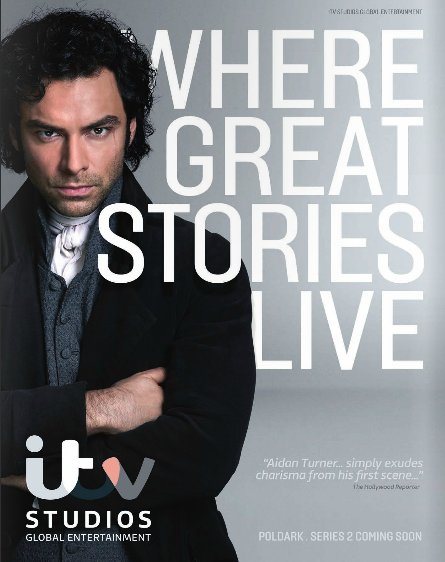 Aidan Turner, Poldark, ITVS GE, Poldark S2, advert, MIP TV 2016