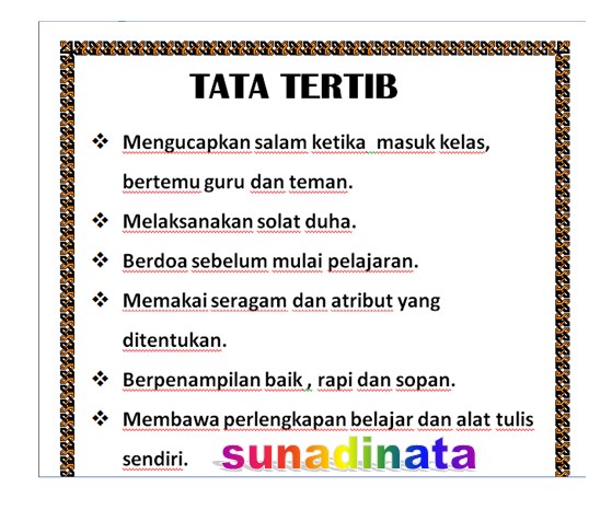 Contoh Tata Tertib Kelas Untuk Peserta Didik Blog Sunadinata