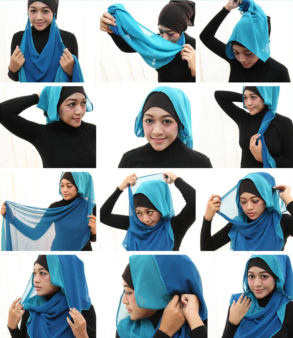Tutorial Hijab Segi Empat Pendek Simple Tutorial Hijab Paling