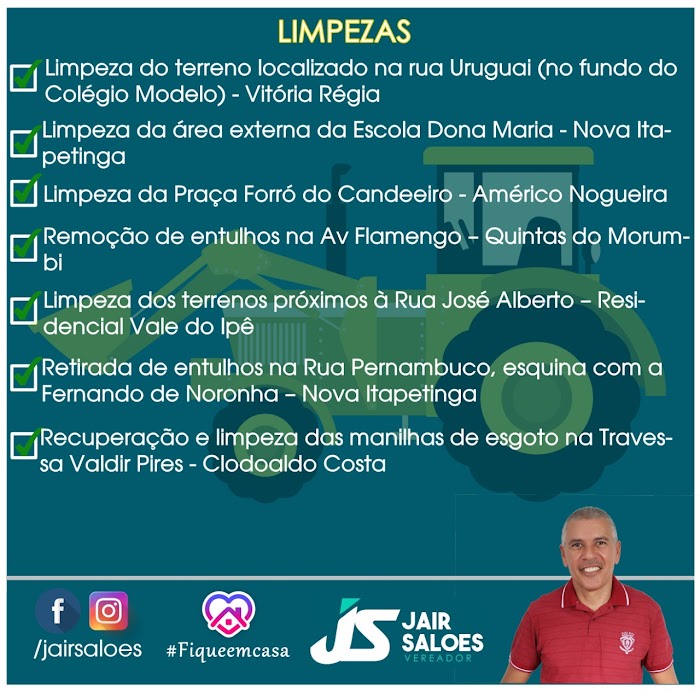 Realizações 2017 - 2019/ Serviço de limpeza