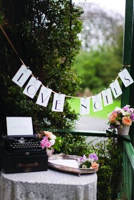 love notes typewriter guest book table