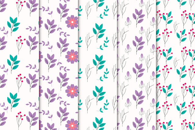 Flower and leaf pattern background free download