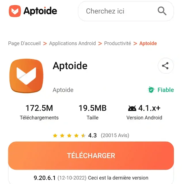 تحميل جوجل كروم للاندرويد apk عن طريقة متجر التطبيقات aptoide