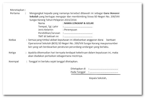 Contoh Surat Permohonan Sk Bupati