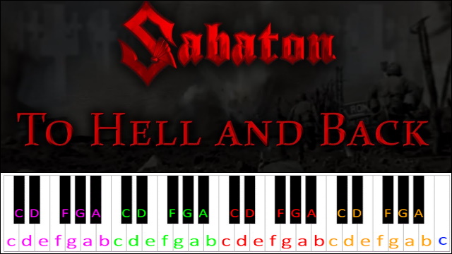 To Hell and Back by Sabaton Piano / Keyboard Easy Letter Notes for Beginners