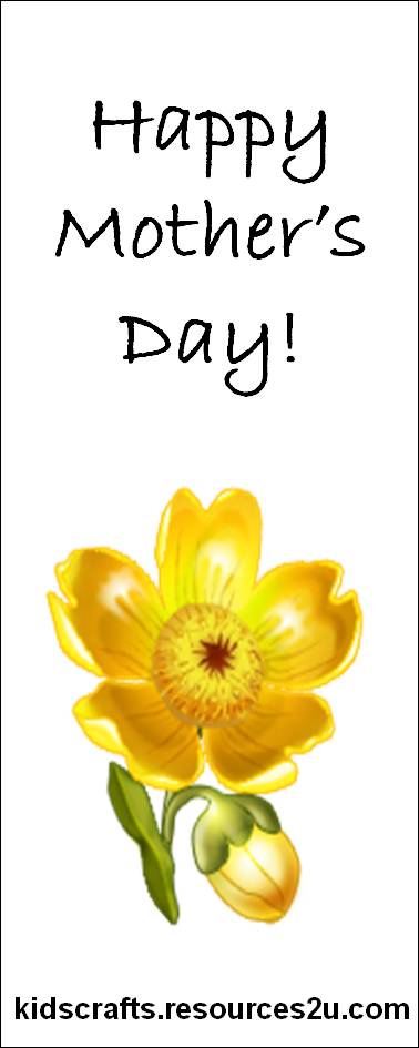 mothers day flowers colouring pages. Free Mothers Day Bookmark for