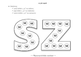 karty pracy sz ja szpak dla dzieci klasa 1