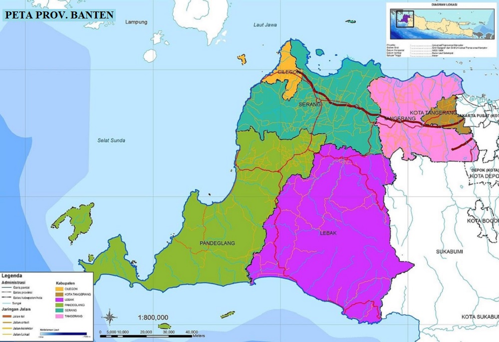 Peta Banten HD Lengkap Ukuran Besar dan Keterangannya 