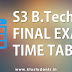 KTU B.Tech TimeTable for S3-Examination December 2016