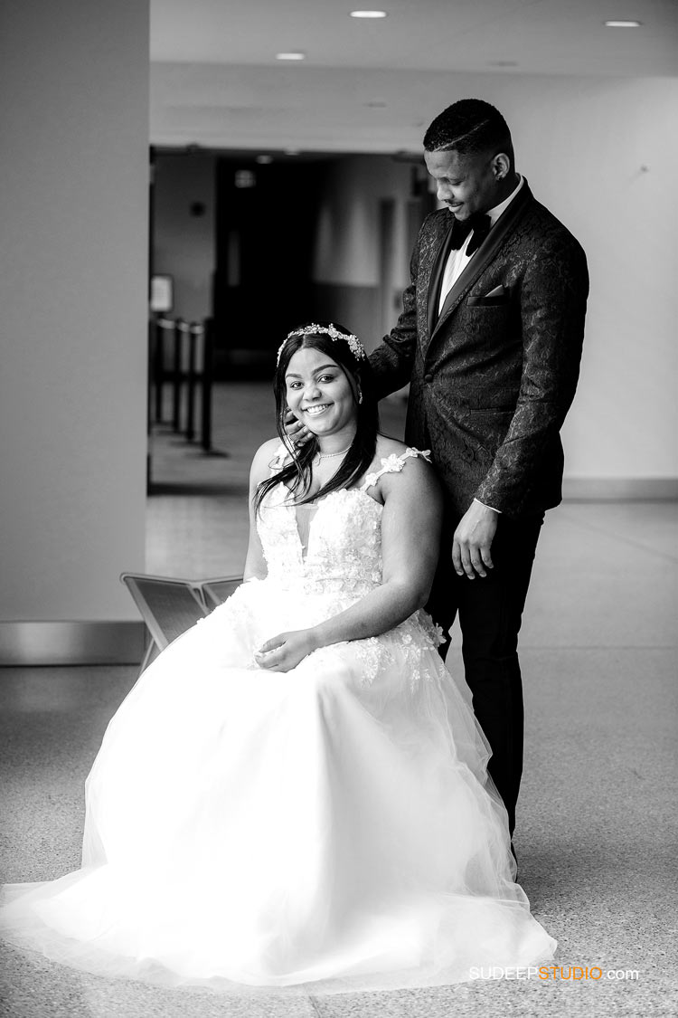 Ann Arbor Downtown Mini Wedding Photography in Black & White by SudeepStudio.com Ann Arbor Mini Wedding Photographer