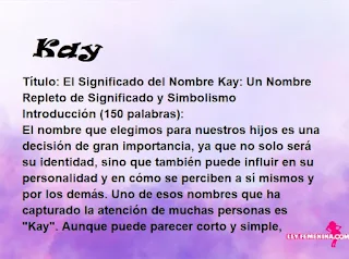 significado del nombre Kay