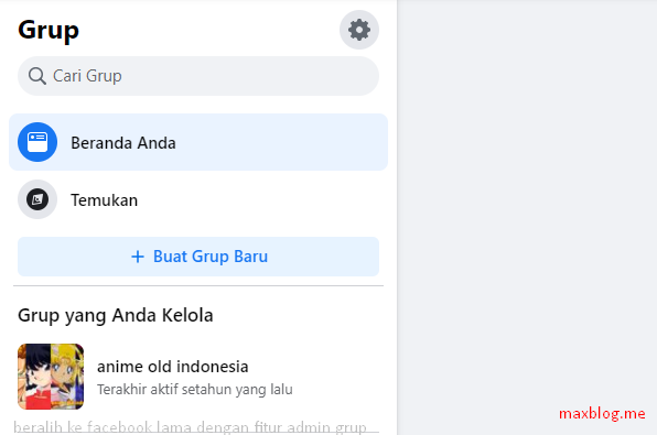 beralih ke facebook lama dengan fitur admin grup