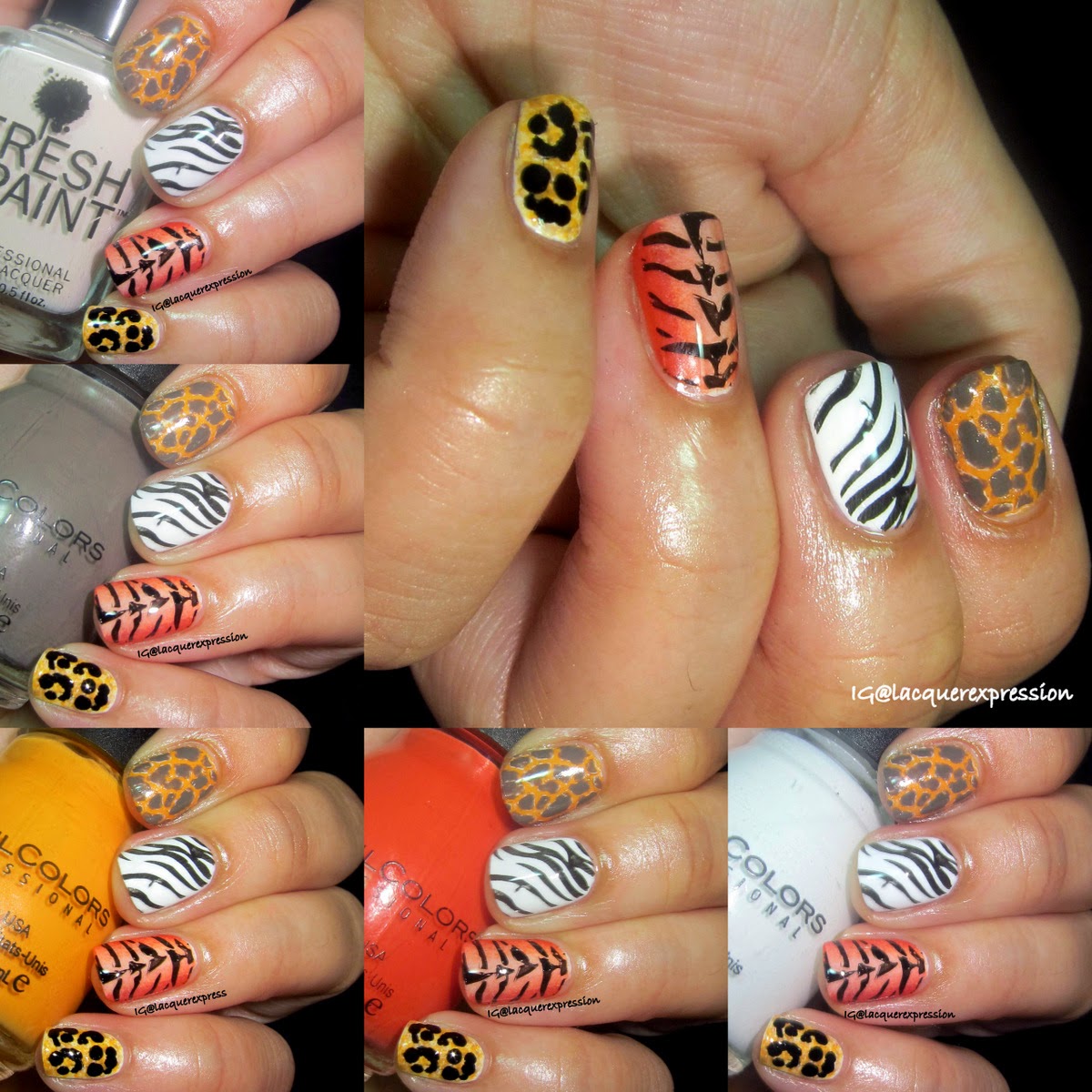 Colourful Animal Stripe Nail Art · How To Paint An Animal Print Nail ·  Beauty on Cut Out + Keep