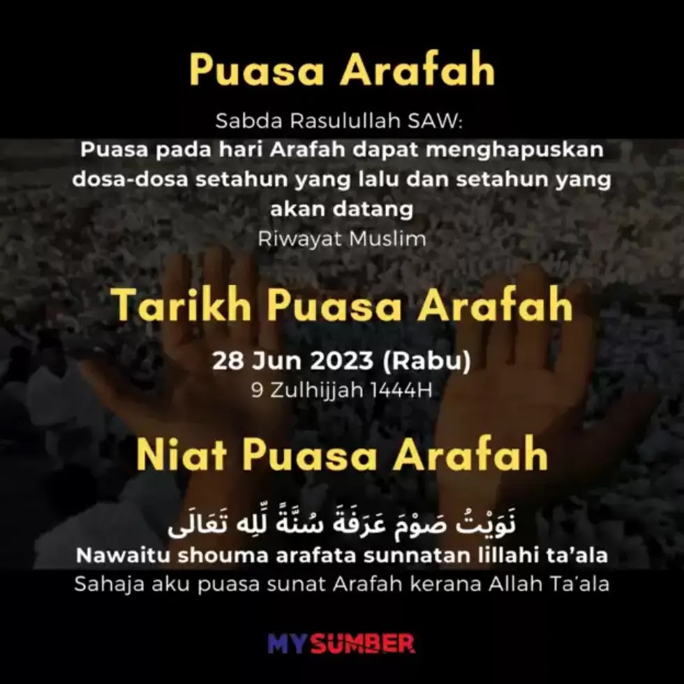 niat puasa arafah