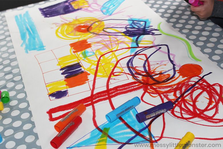 Kandinsky shape art - shape activities for toddlers and preschoolers