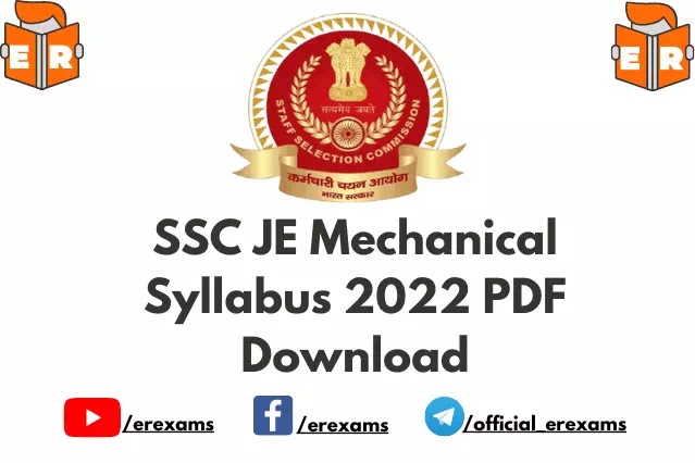 SSC JE Mechanical Syllabus 2022 PDF Download