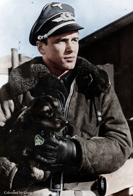 Luftwaffe Major Hans Philipp color photos of World War II worldwartwo.filminspector.com