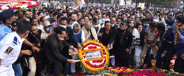 BNP laid a wreath at the central Shaheed Minar and paid homage to the martyrs