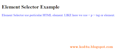CSS Element Selector Example