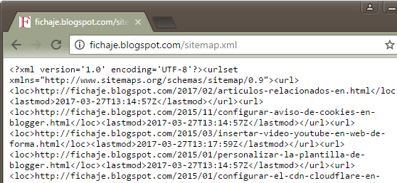 Ejemplo de archivo sitemap.xml