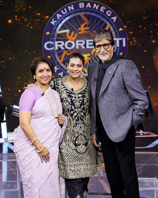 1990s Actress Kajol and Revathy at Kaun Banega Crorepati-14 session and asked the questions to Big b