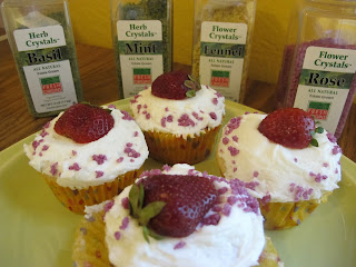 Strawberry Rose Cupcakes and Flavor Crystals