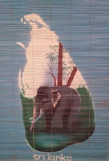 my rush mat painting of an asian elephant on the island of sri lanka