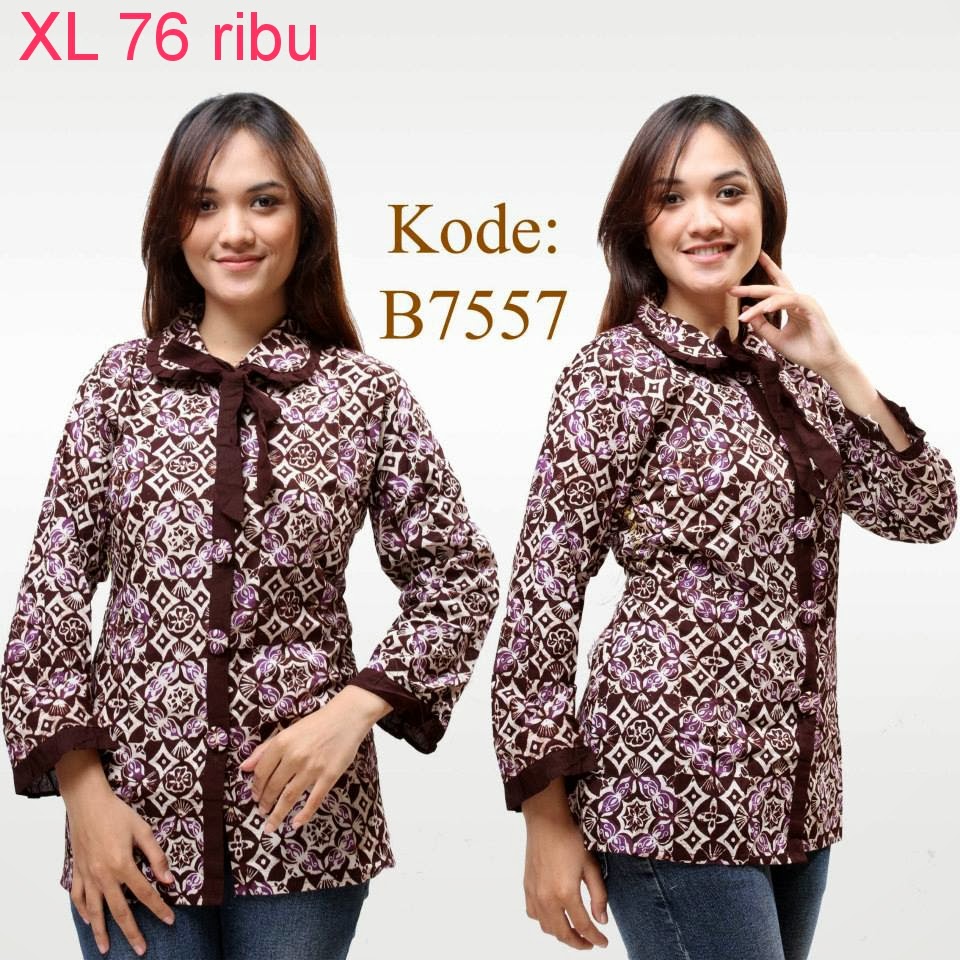  Model  Baju  Atasan  Batik Wanita  Modern Model  Baju  Batik