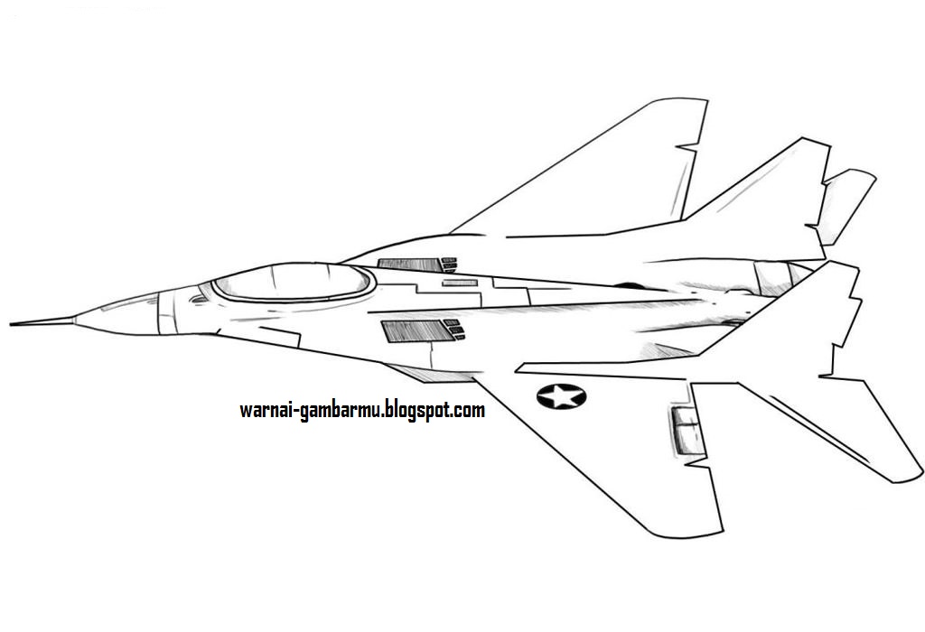 Mewarnai Gambar Pesawat Tempur Mewarnai Gambar