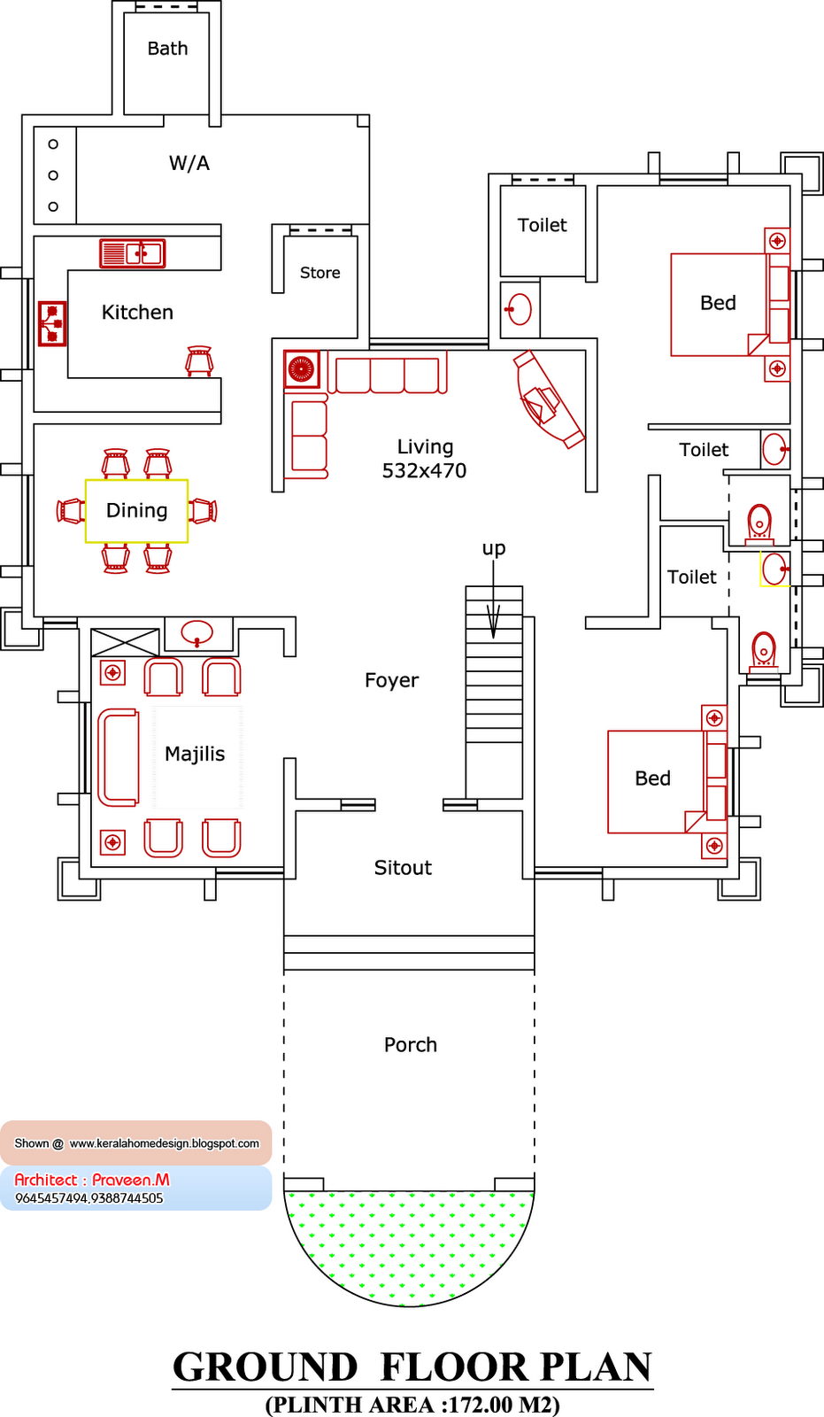 Home plan and elevation - 2905 Sq. Ft | home appliance