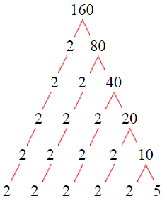 Factor Tree of 160