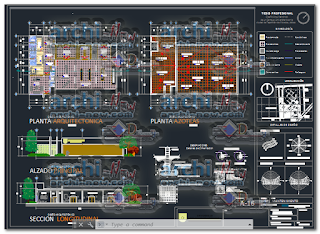 Vertical projections of the project (sections ( University Cafeteria administration building dwg 